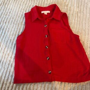 Red Sleeveless Shirt